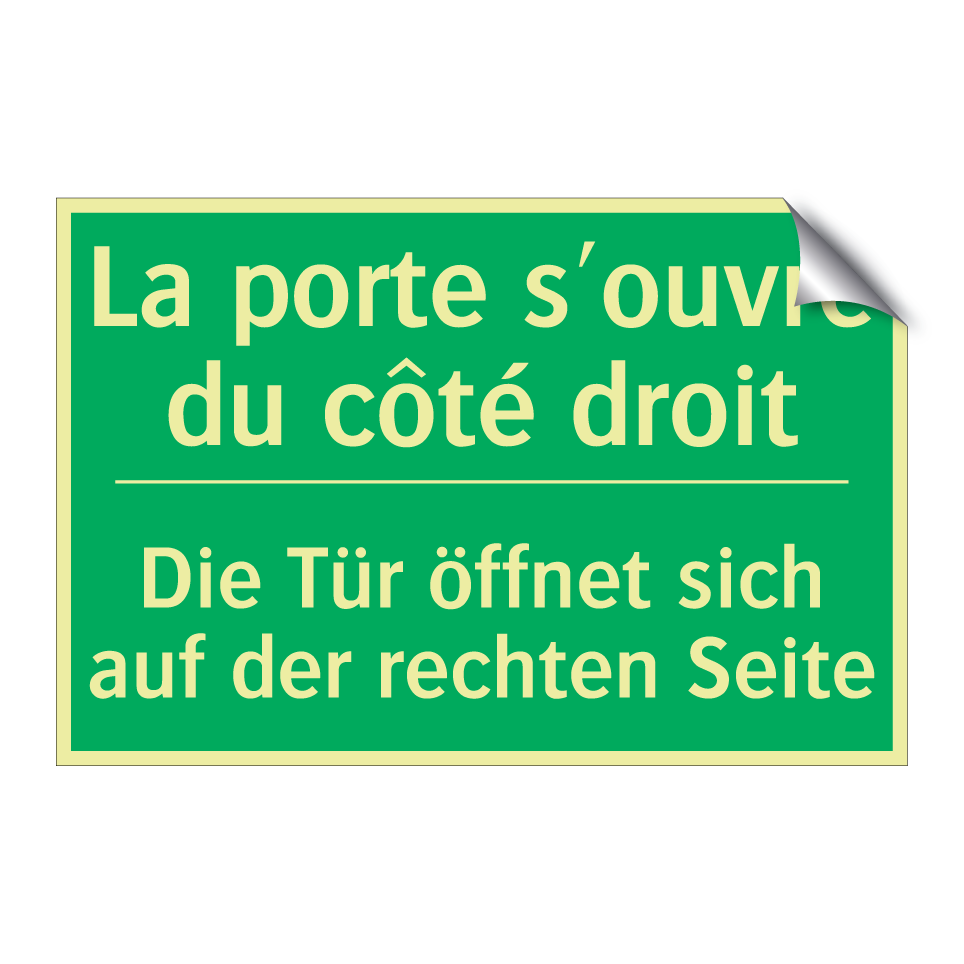 Die Tür öffnet sich auf der rechten /.../ - La porte s'ouvre du côté droit