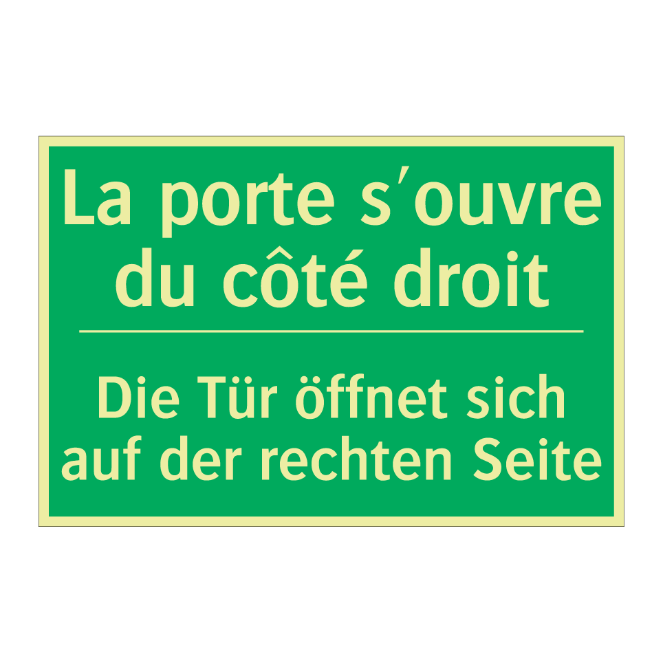 Die Tür öffnet sich auf der rechten /.../ - La porte s'ouvre du côté droit