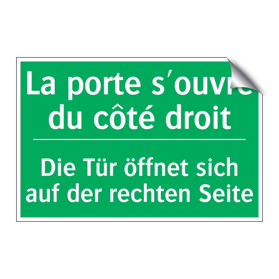 Die Tür öffnet sich auf der rechten /.../ - La porte s'ouvre du côté droit