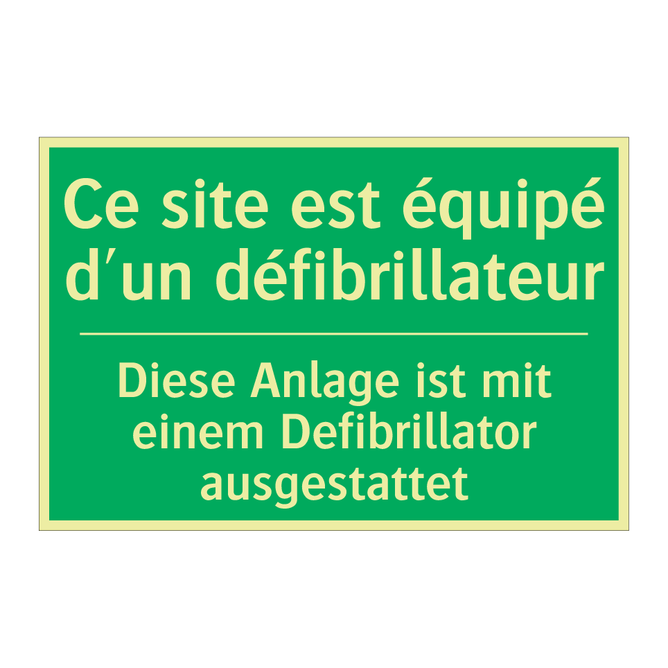 Diese Anlage ist mit einem Defibrillator /.../ - Ce site est équipé d'un défibrillateur /.../