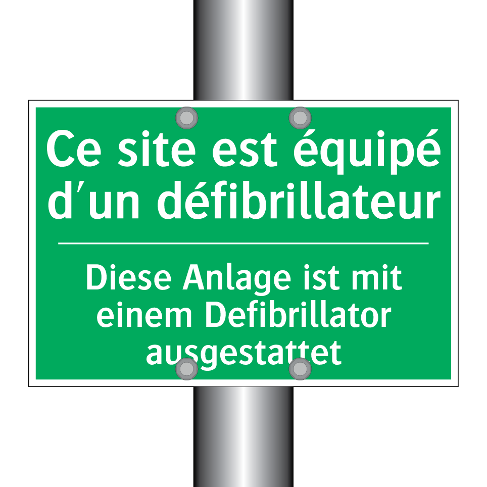 Diese Anlage ist mit einem Defibrillator /.../ - Ce site est équipé d'un défibrillateur /.../