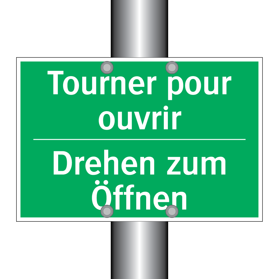 Drehen zum Öffnen - Tourner pour ouvrir