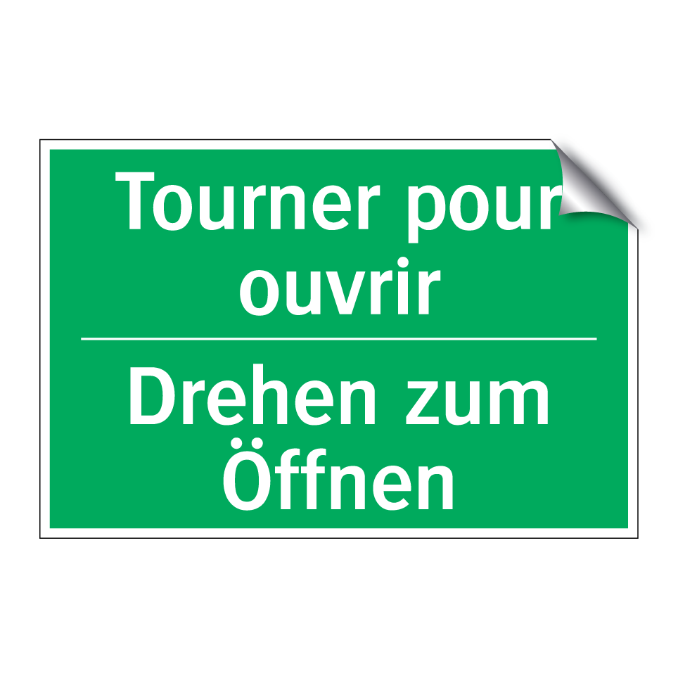 Drehen zum Öffnen - Tourner pour ouvrir