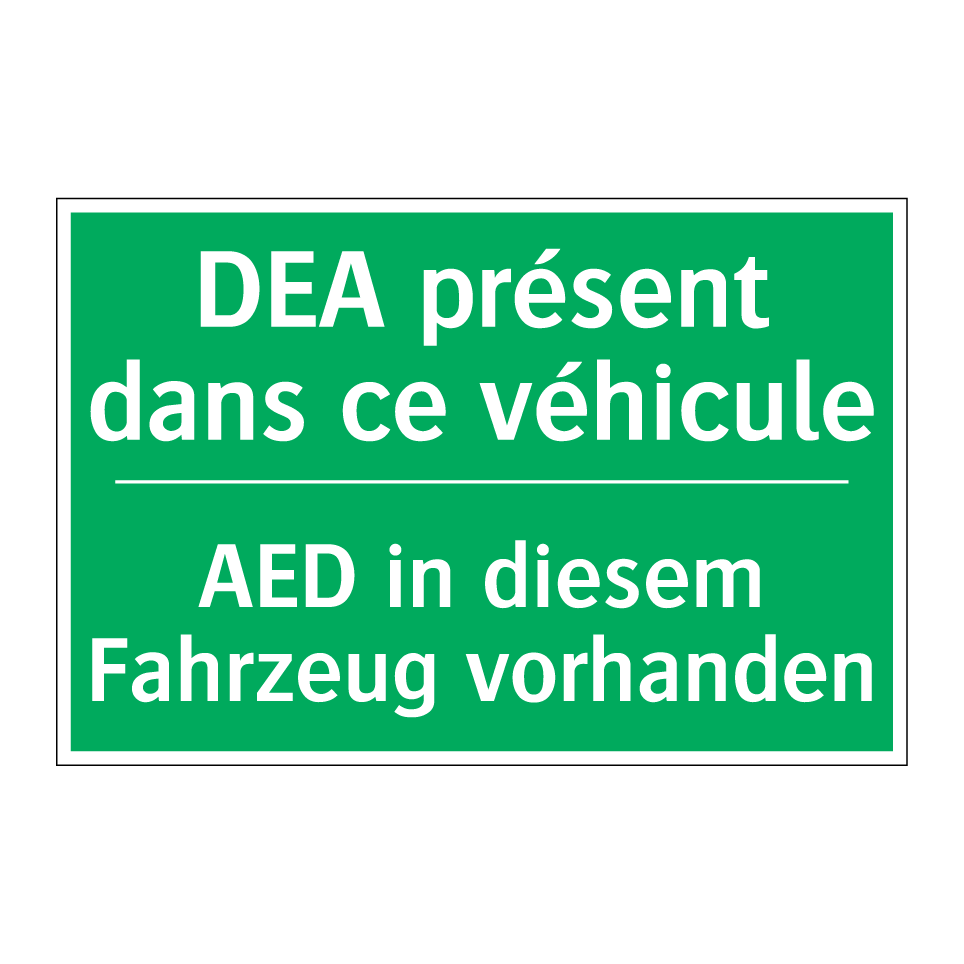 AED in diesem Fahrzeug vorhanden /.../ - DEA présent dans ce véhicule