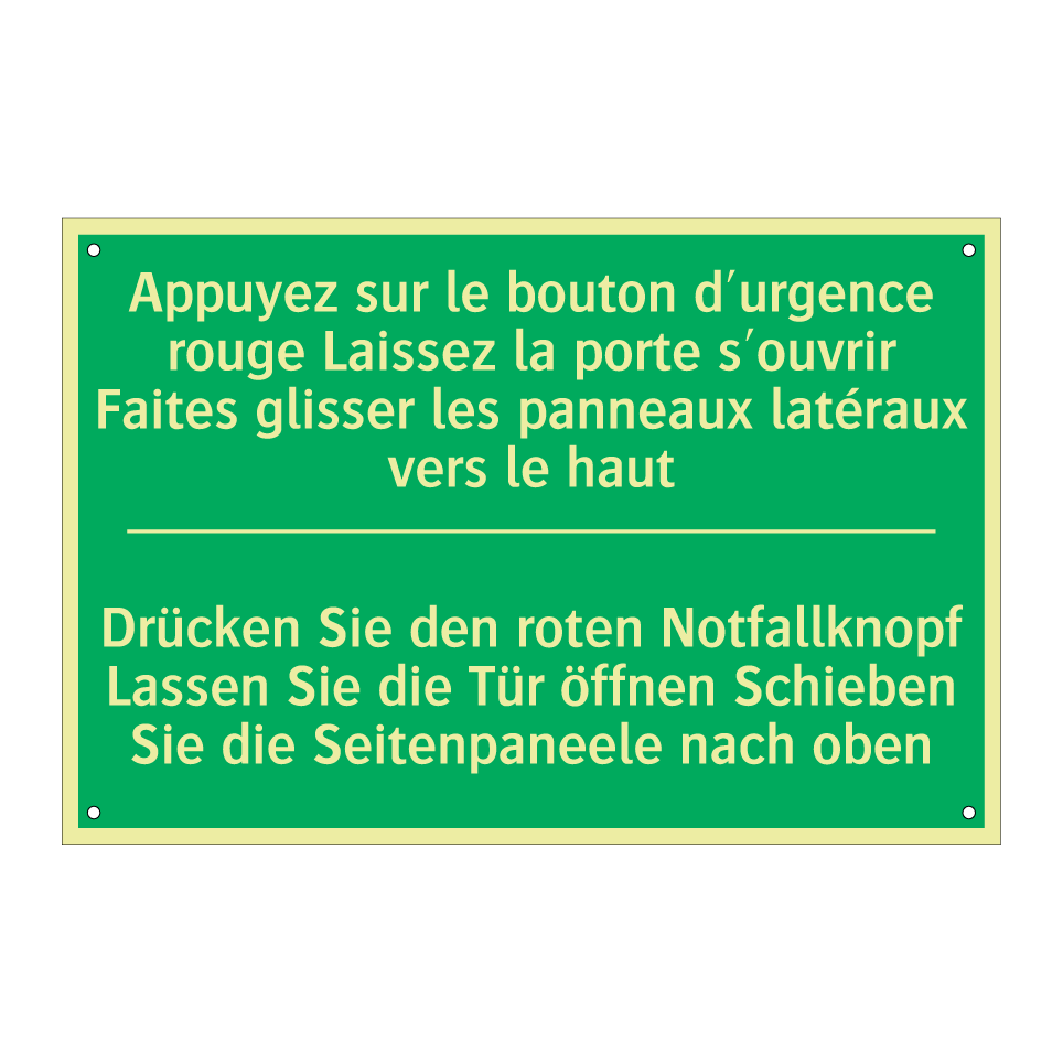 Drücken Sie den roten Notfallknopf /.../ - Appuyez sur le bouton d'urgence /.../