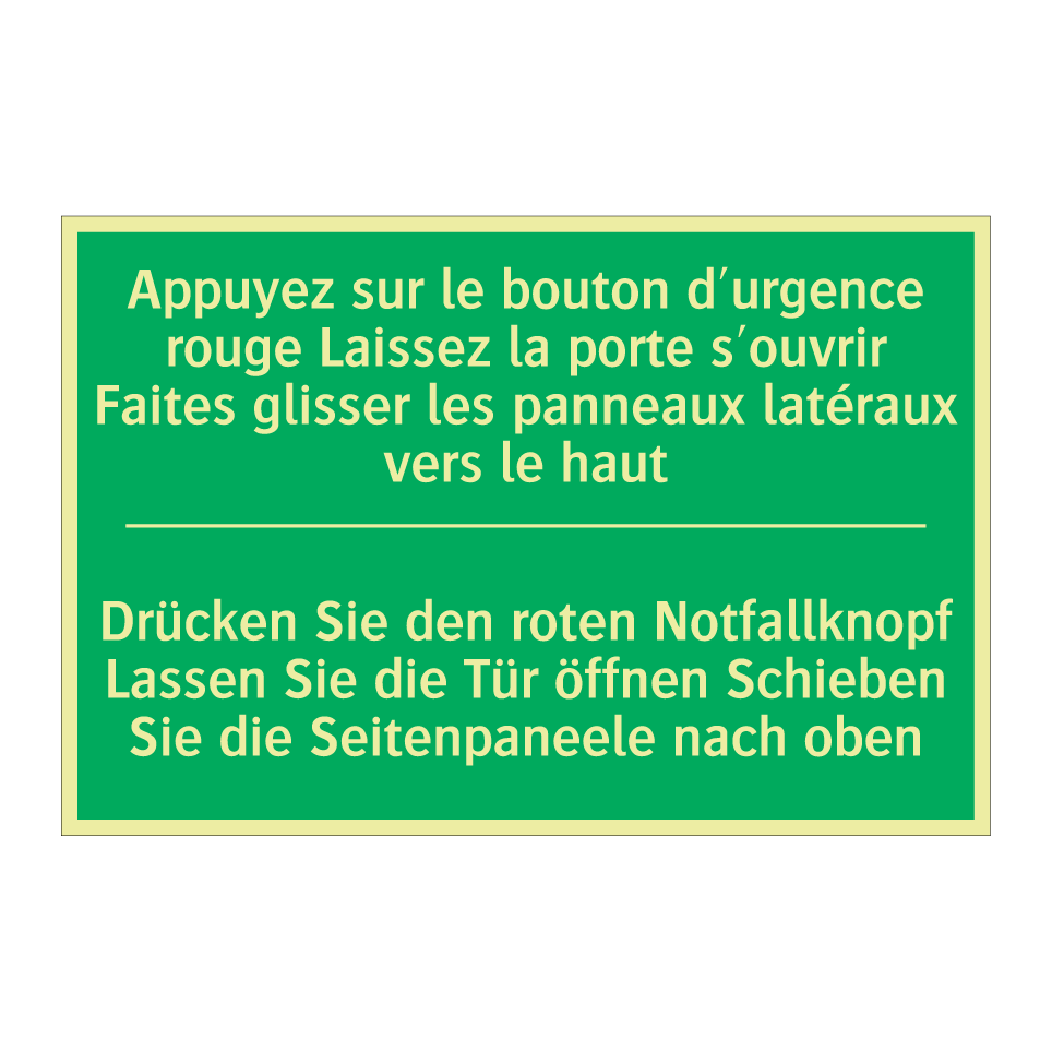 Drücken Sie den roten Notfallknopf /.../ - Appuyez sur le bouton d'urgence /.../