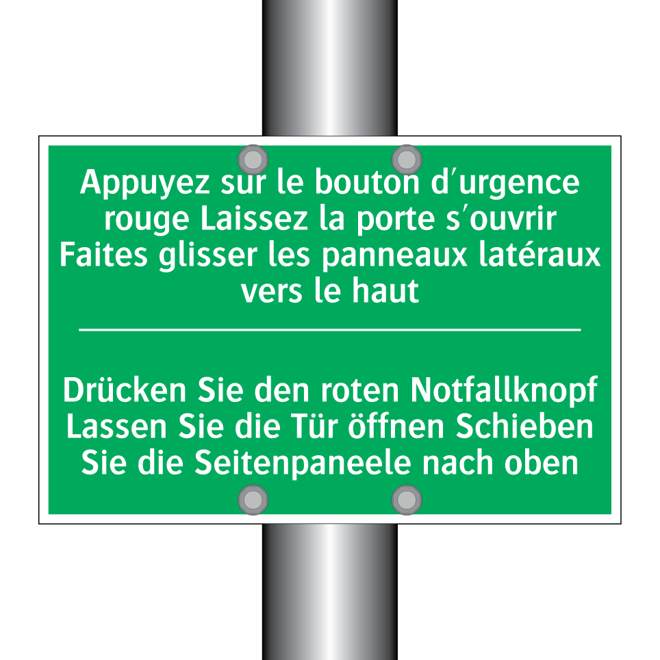 Drücken Sie den roten Notfallknopf /.../ - Appuyez sur le bouton d'urgence /.../