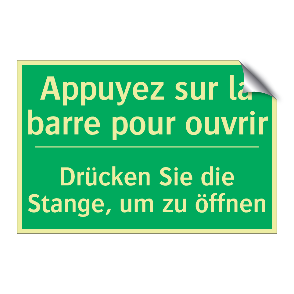Drücken Sie die Stange, um zu /.../ - Appuyez sur la barre pour ouvrir /.../