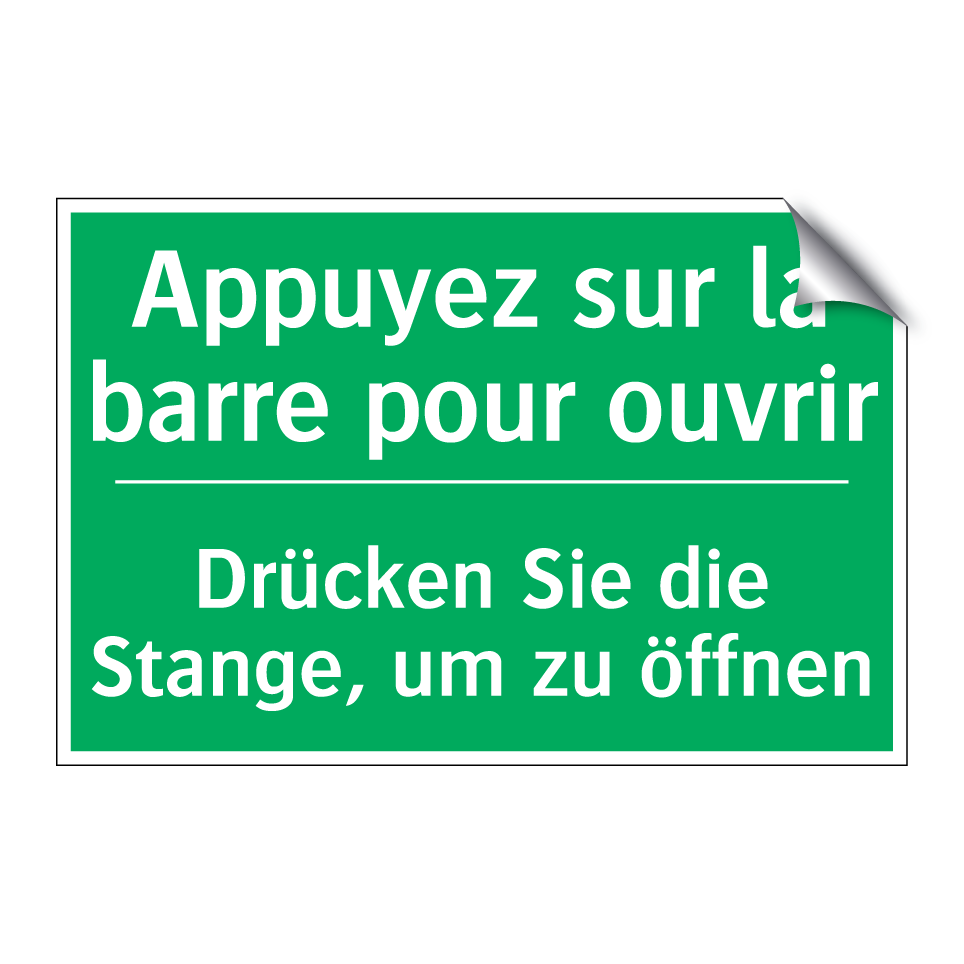 Drücken Sie die Stange, um zu /.../ - Appuyez sur la barre pour ouvrir /.../