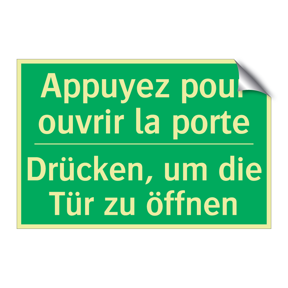 Drücken, um die Tür zu öffnen - Appuyez pour ouvrir la porte