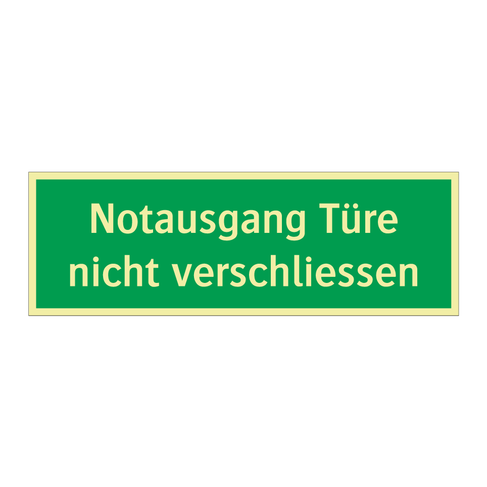Notausgang Türe nicht verschliessen