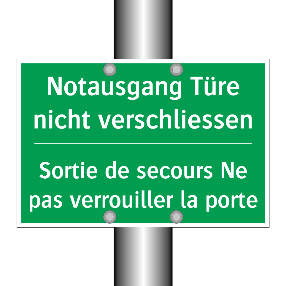 Notausgang Türe nicht verschliessen