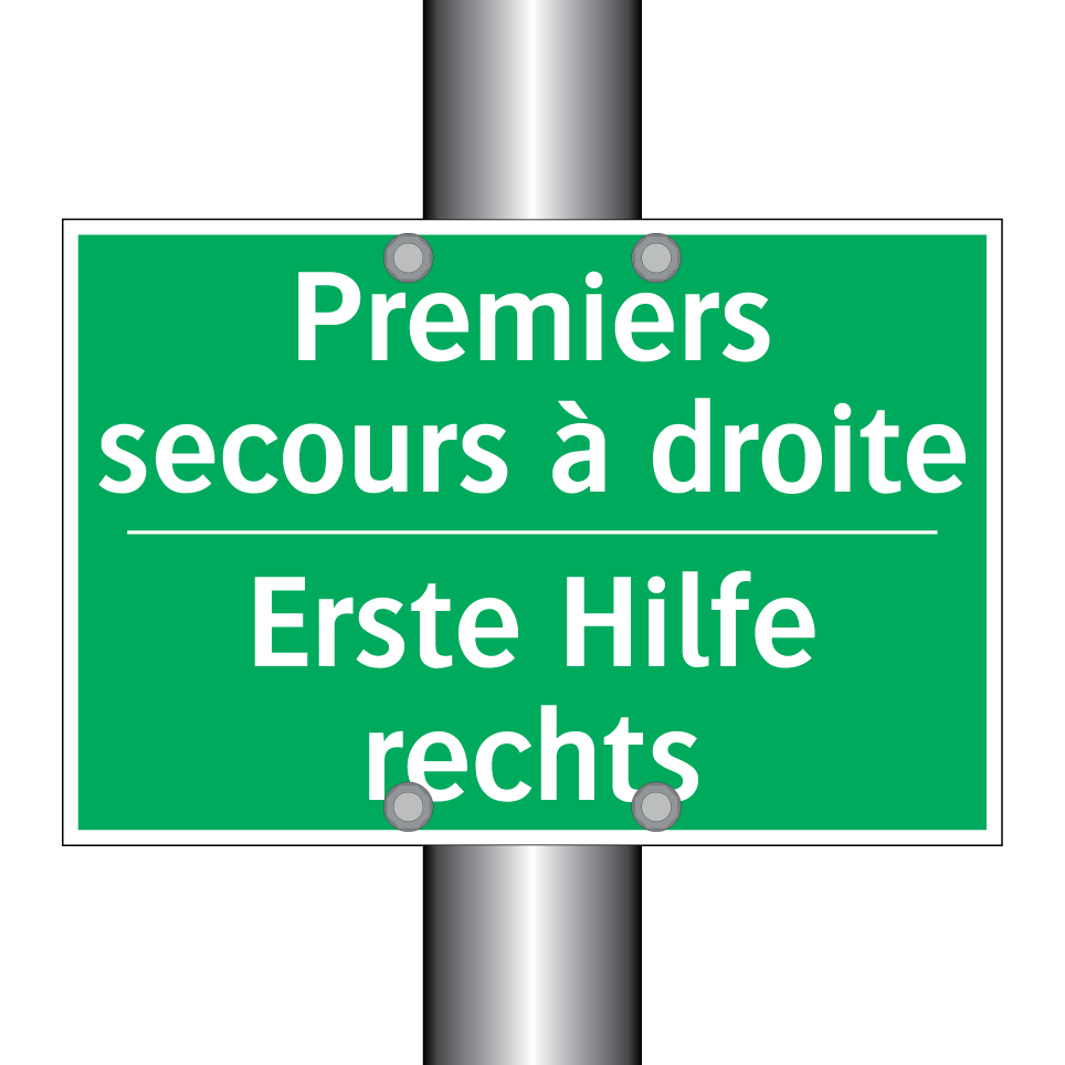 Erste Hilfe rechts - Premiers secours à droite
