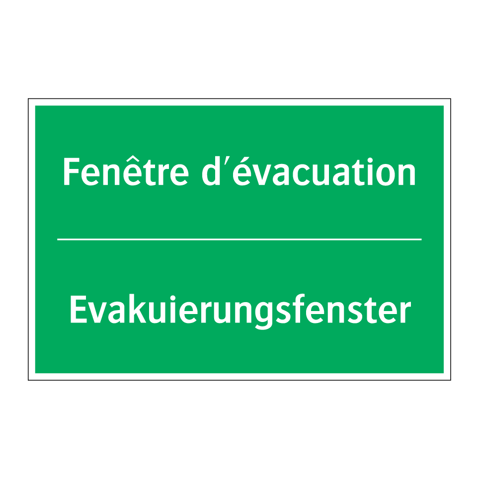 Evakuierungsfenster - Fenêtre d'évacuation