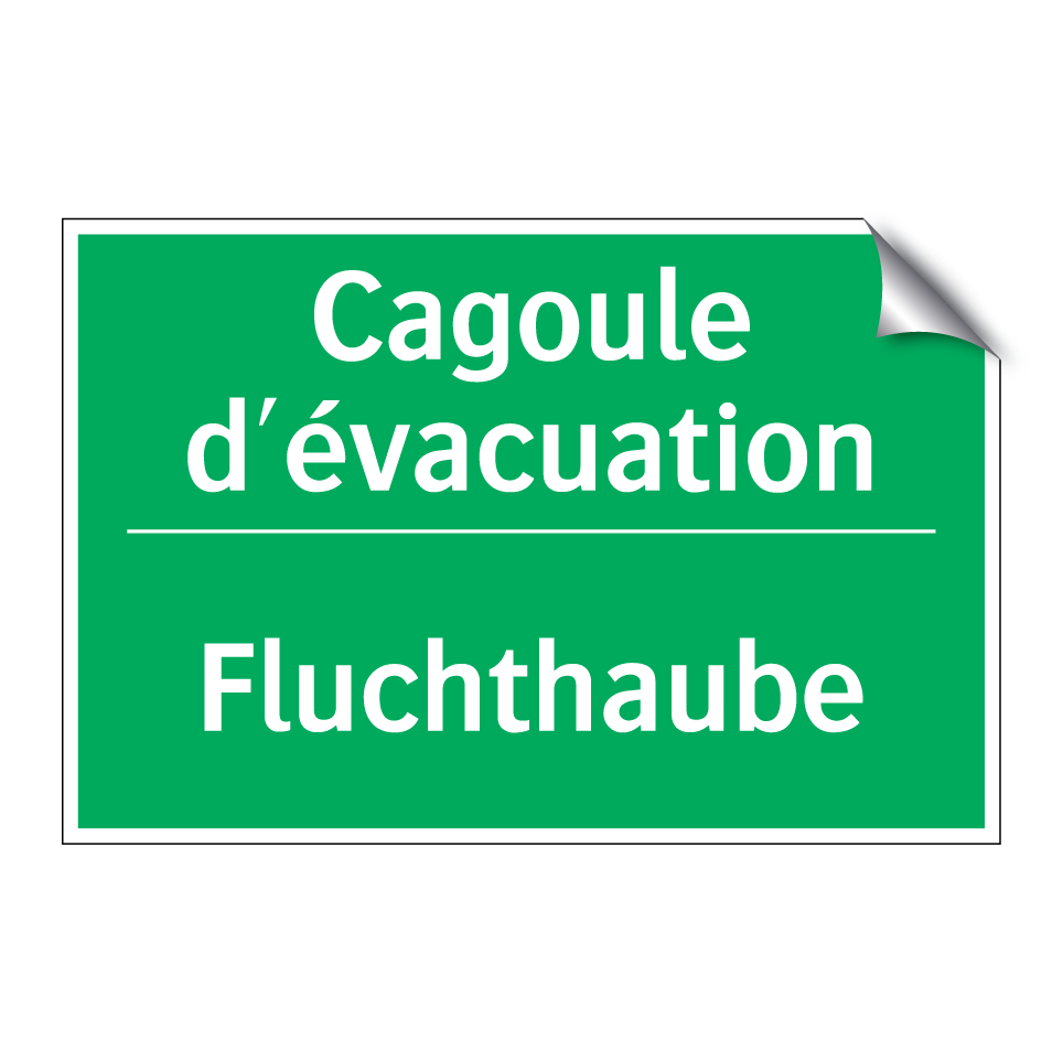 Fluchthaube - Cagoule d'évacuation