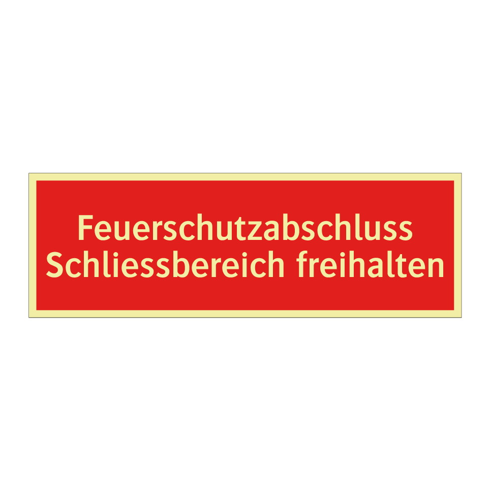 Feuerschutzabschluss Schliessbereich freihalten