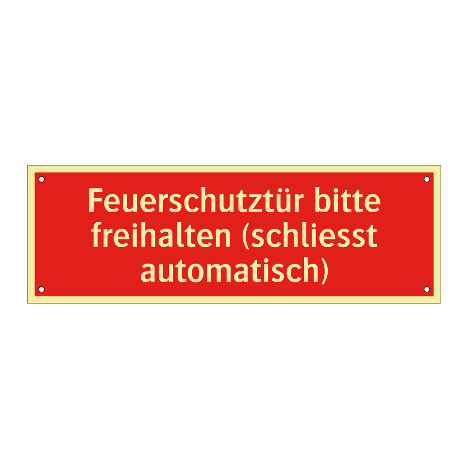 Feuerschutztür bitte freihalten (schliesst automatisch)