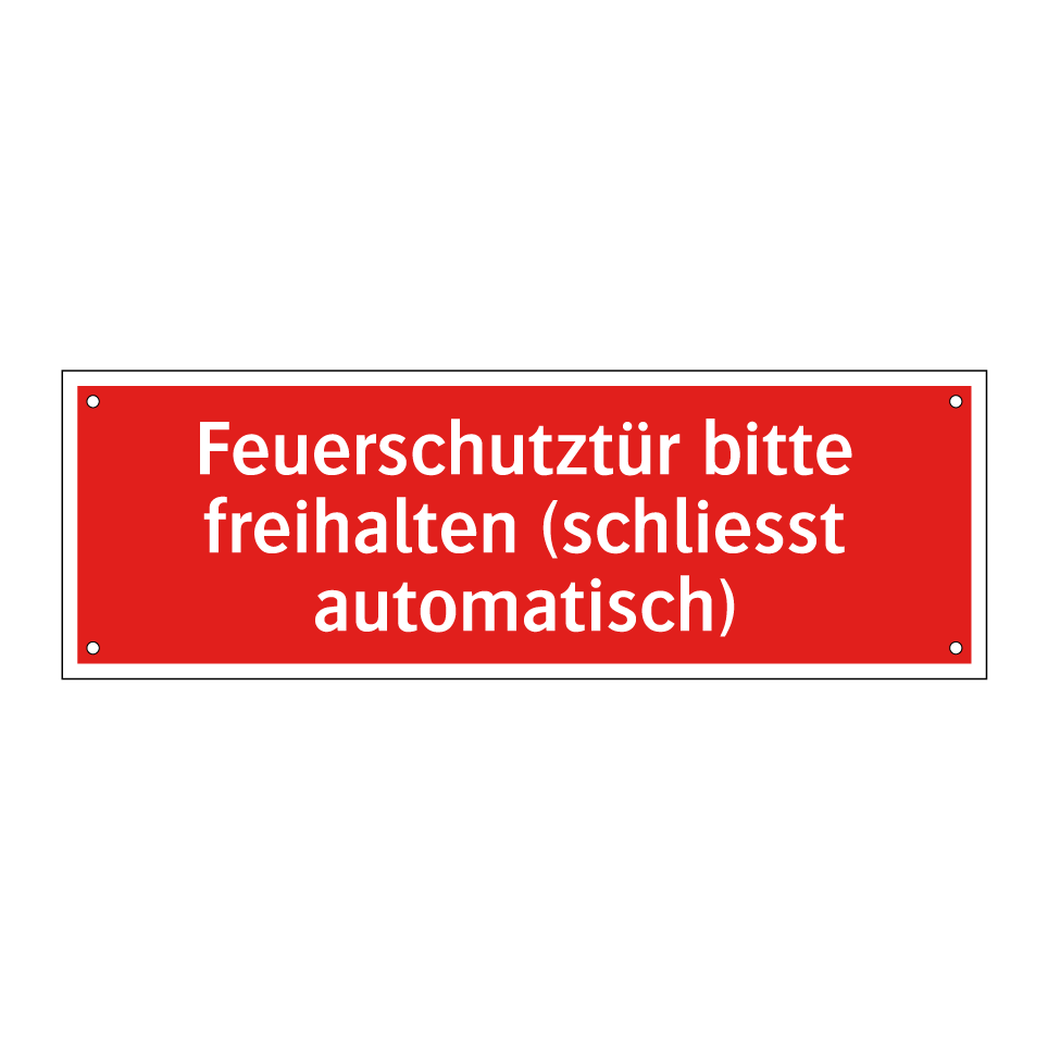 Feuerschutztür bitte freihalten (schliesst automatisch)