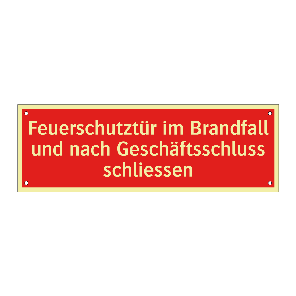 Feuerschutztür im Brandfall und nach Geschäftsschluss schliessen