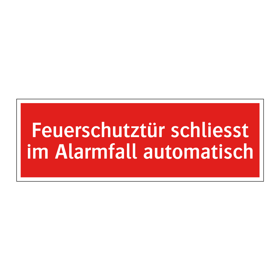 Feuerschutztür schliesst im Alarmfall automatisch