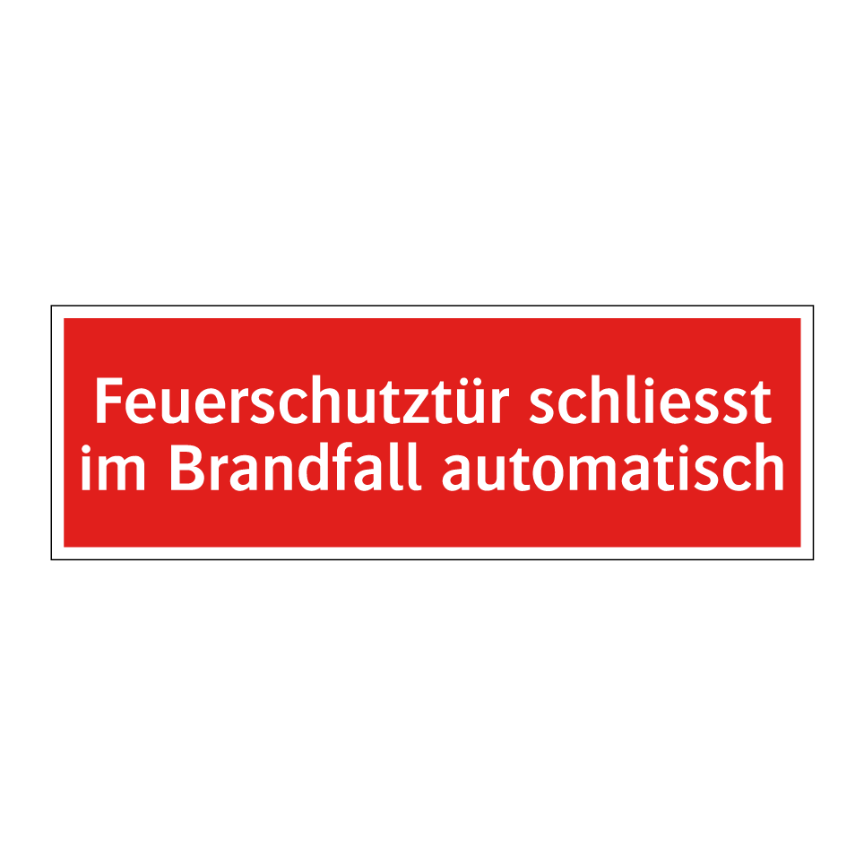 Feuerschutztür schliesst im Brandfall automatisch