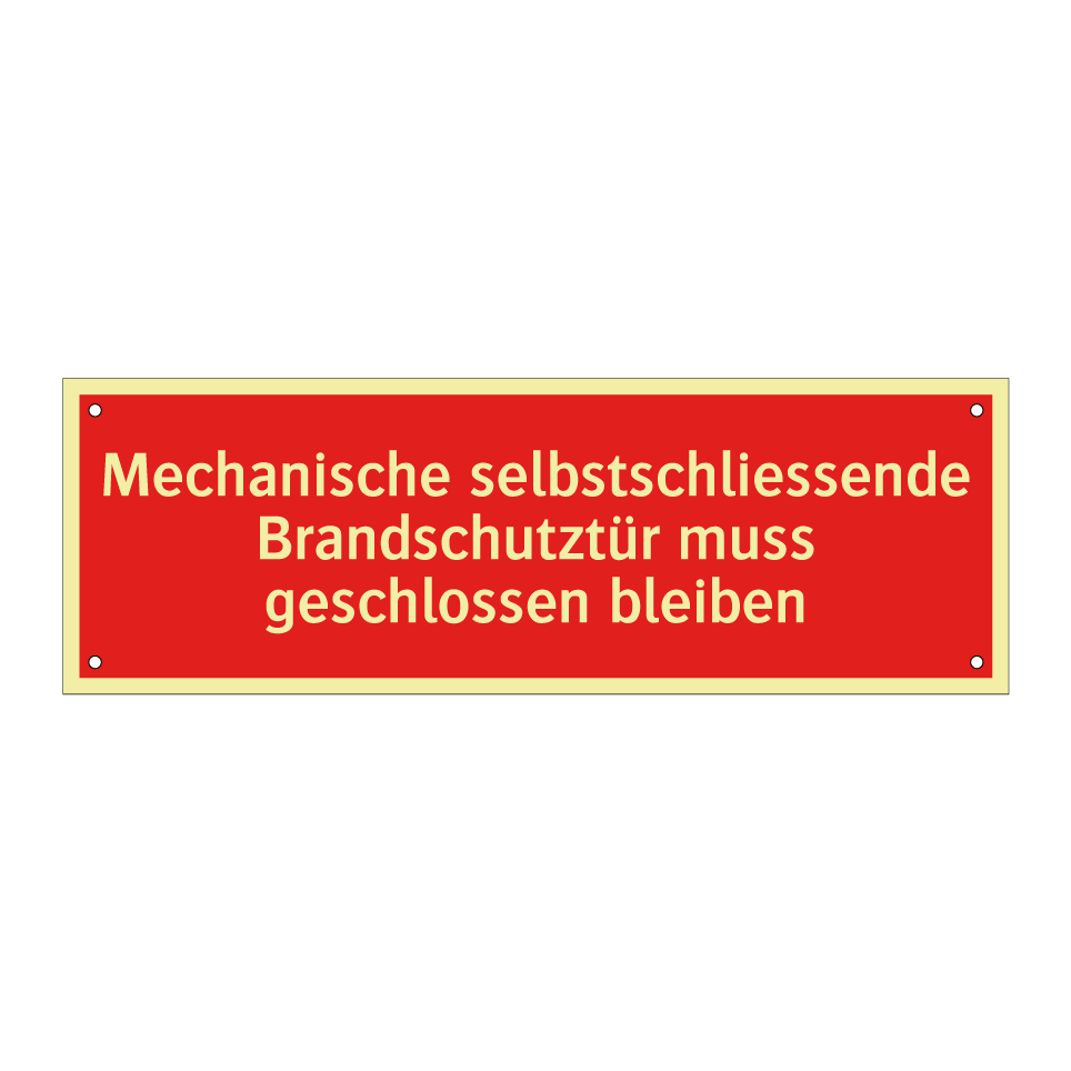 Mechanische selbstschliessende Brandschutztür muss geschlossen bleiben