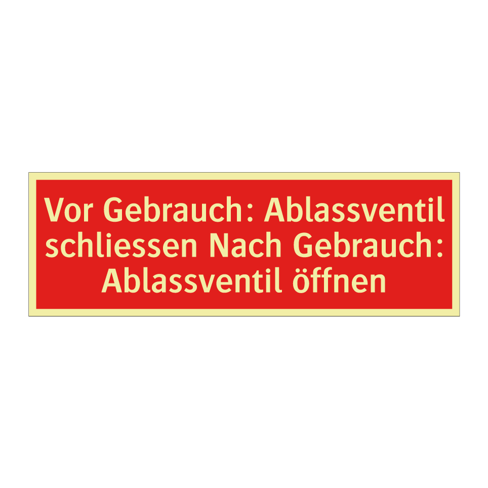 Vor Gebrauch: Ablassventil schliessen Nach Gebrauch: Ablassventil öffnen