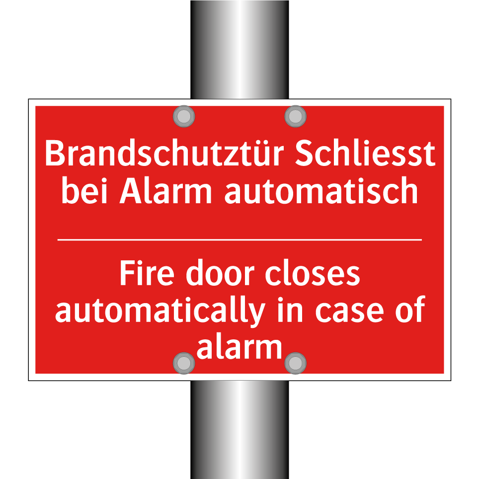 Brandschutztür Schliesst bei Alarm /.../ - Fire door closes automatically /.../