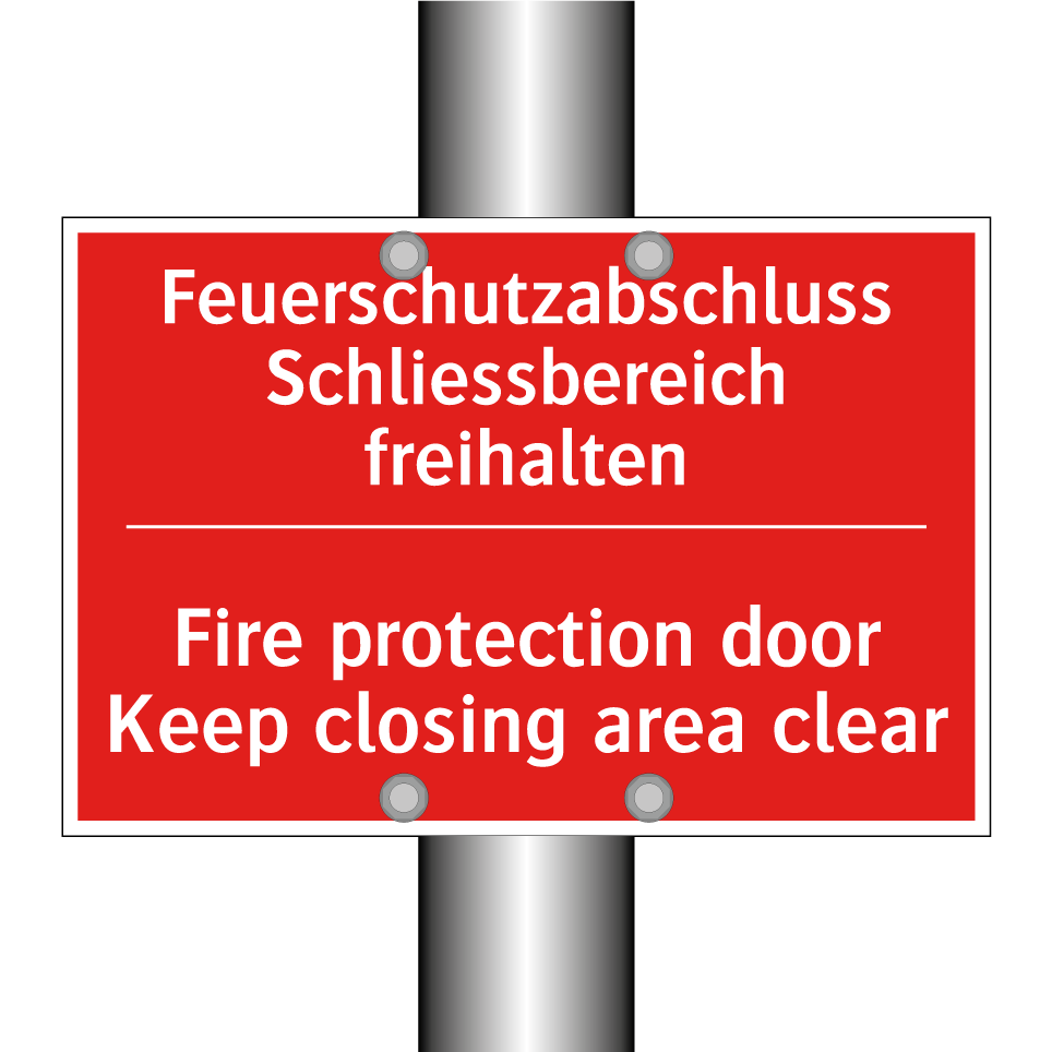 Brandschutztür Halte den Schliessbereich /.../ - Fire protection door Keep closing /.../