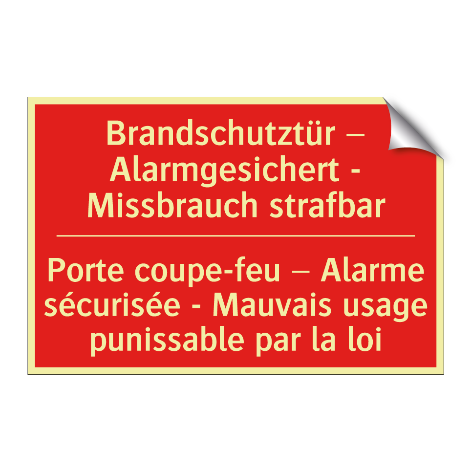 Brandschutztür – Alarmgesichert /.../ - Porte coupe-feu – Alarme sécurisée /.../