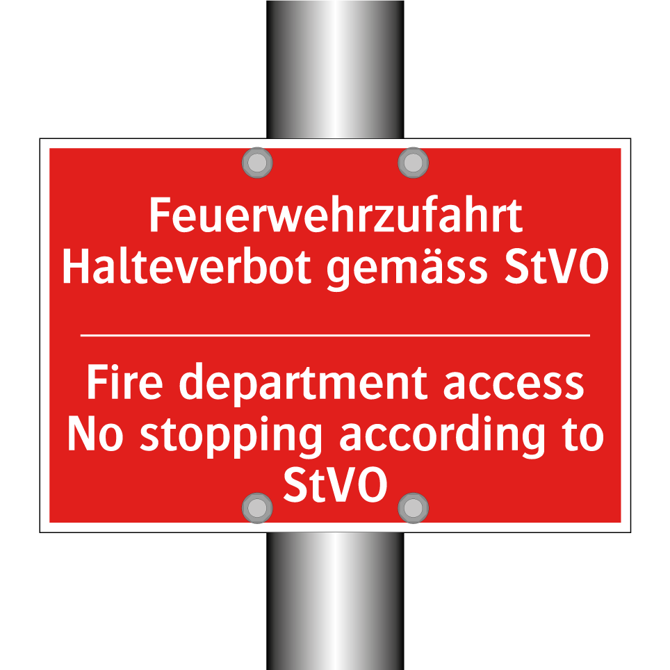 Feuerwehr- zufahrt Haltverbot /.../ - Fire department access No stopping /.../