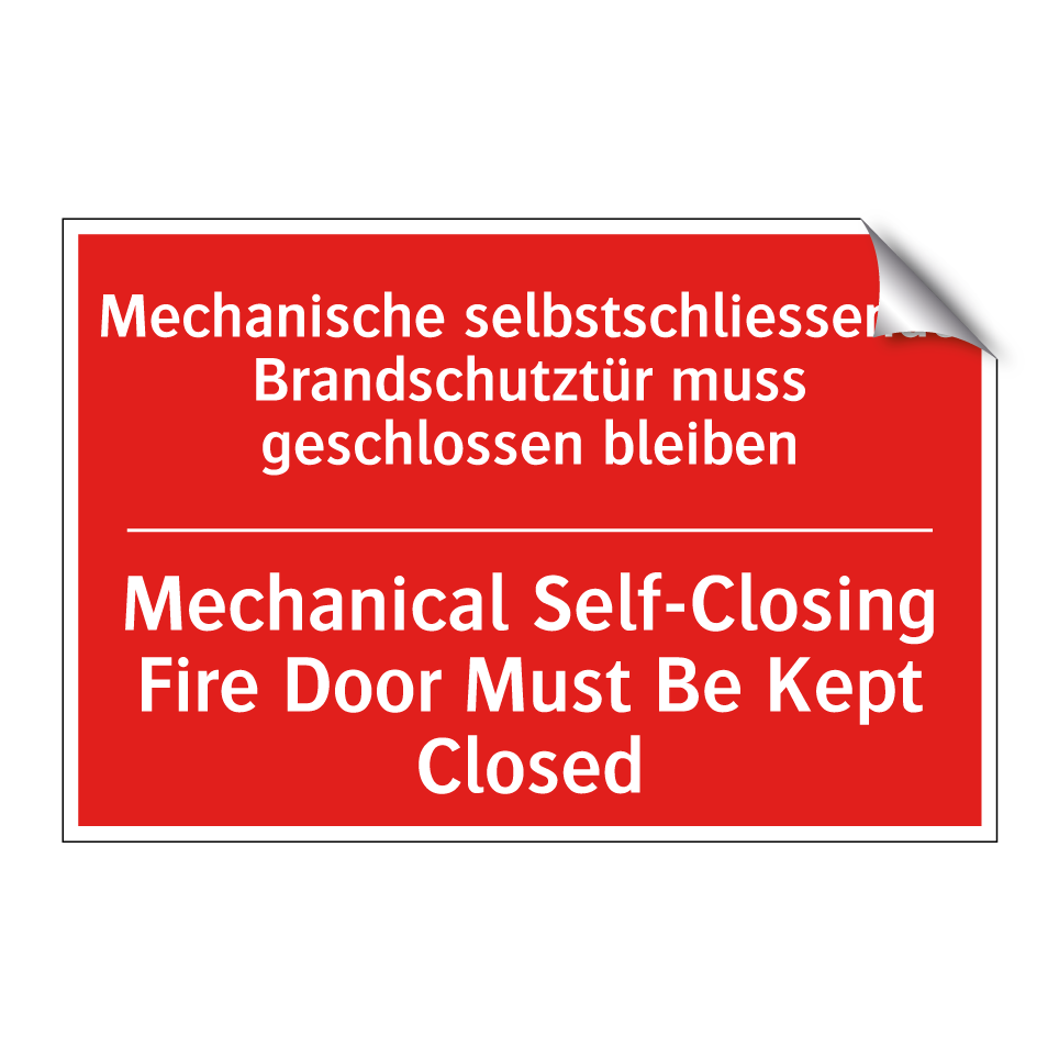 Mechanische selbstschliessende /.../ - Mechanical Self-Closing Fire Door /.../
