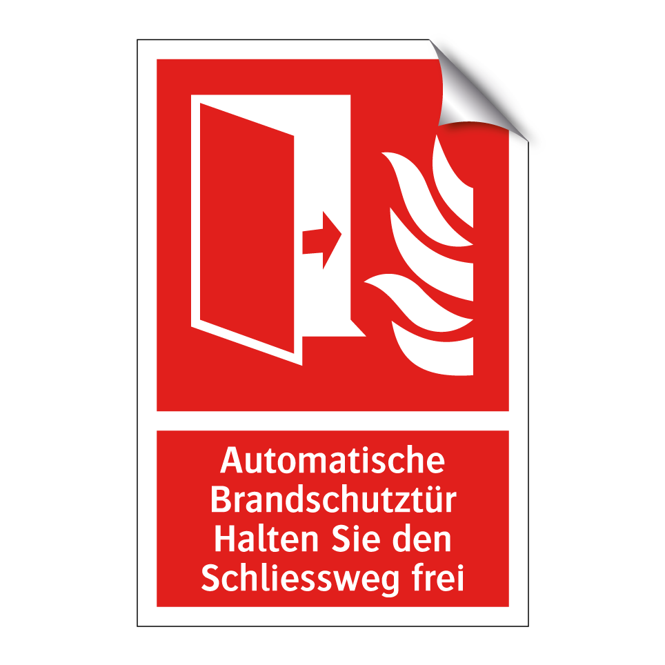 Automatische Brandschutztür Halten Sie den Schliessweg frei