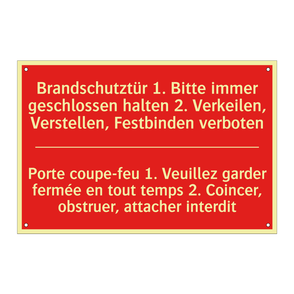 Brandschutztür 1. Bitte immer /.../ - Porte coupe-feu 1. Veuillez garder /.../