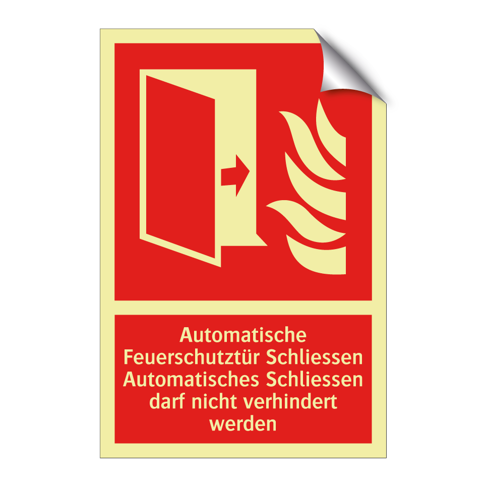 Automatische Feuerschutztür Schliessen Automatisches Schliessen darf nicht verhindert werden