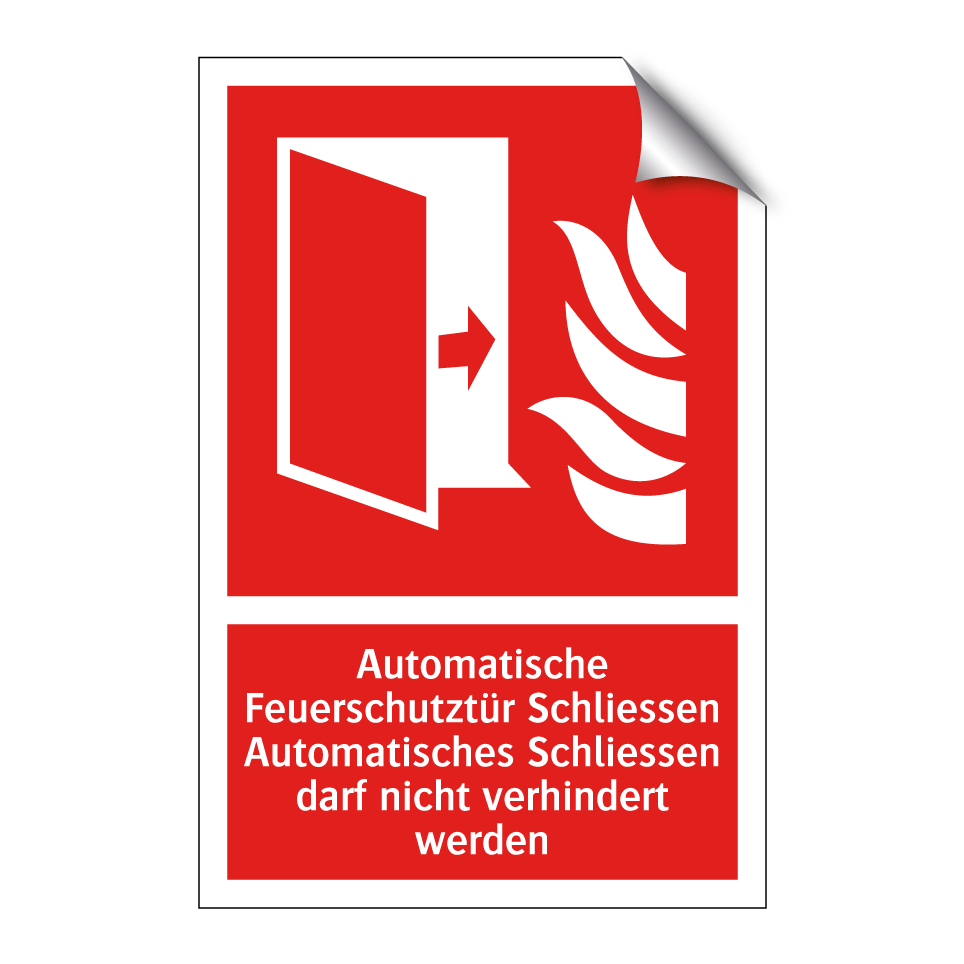 Automatische Feuerschutztür Schliessen Automatisches Schliessen darf nicht verhindert werden
