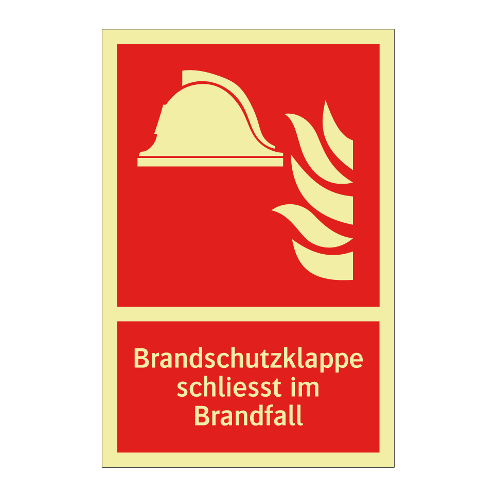 Brandschutzklappe schliesst im Brandfall