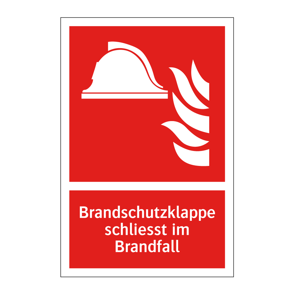 Brandschutzklappe schliesst im Brandfall