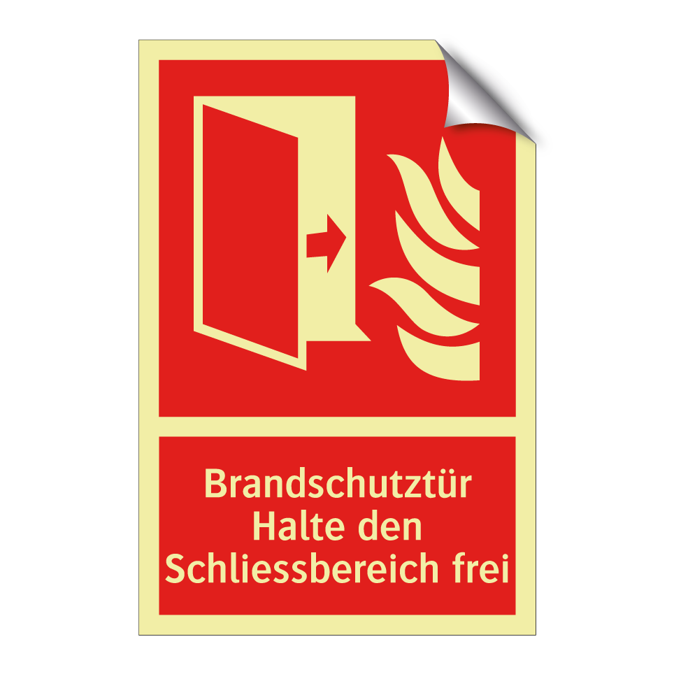 Brandschutztür Halte den Schliessbereich frei