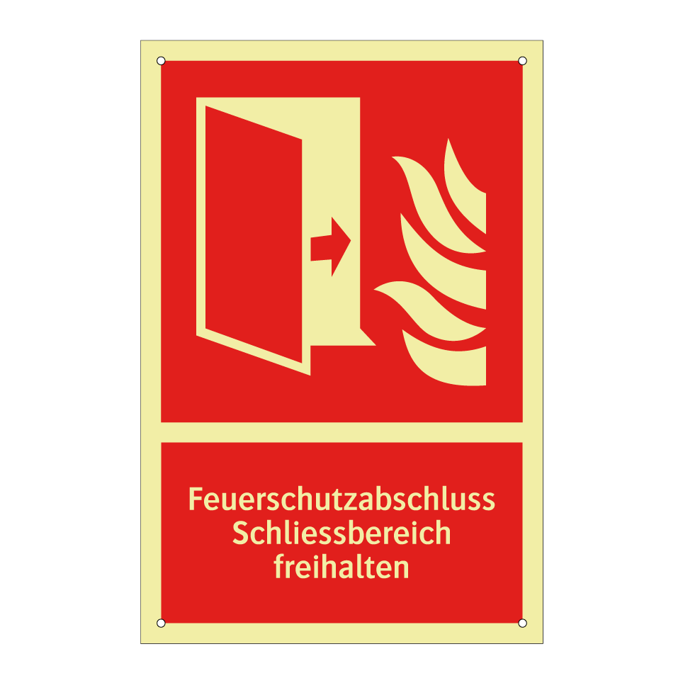 Feuerschutzabschluss Schliessbereich freihalten