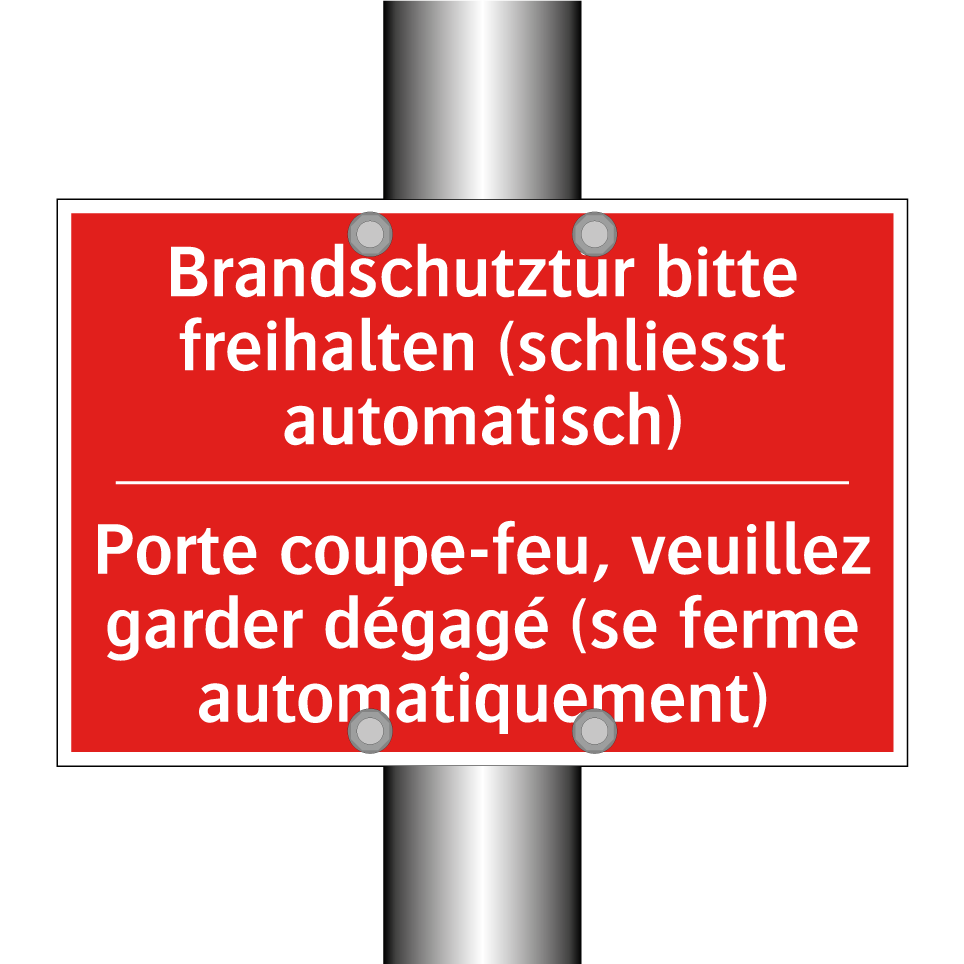 Brandschutztür bitte freihalten /.../ - Porte coupe-feu, veuillez garder /.../