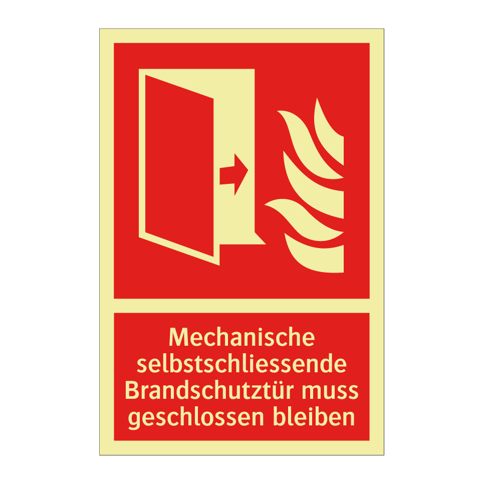 Mechanische selbstschliessende Brandschutztür muss geschlossen bleiben