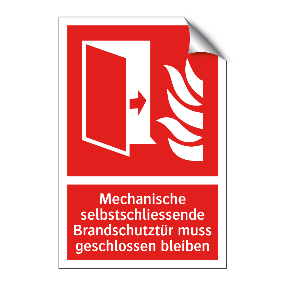 Mechanische selbstschliessende Brandschutztür muss geschlossen bleiben