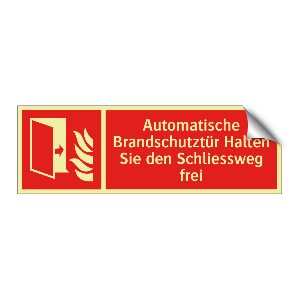 Automatische Brandschutztür Halten Sie den Schliessweg frei