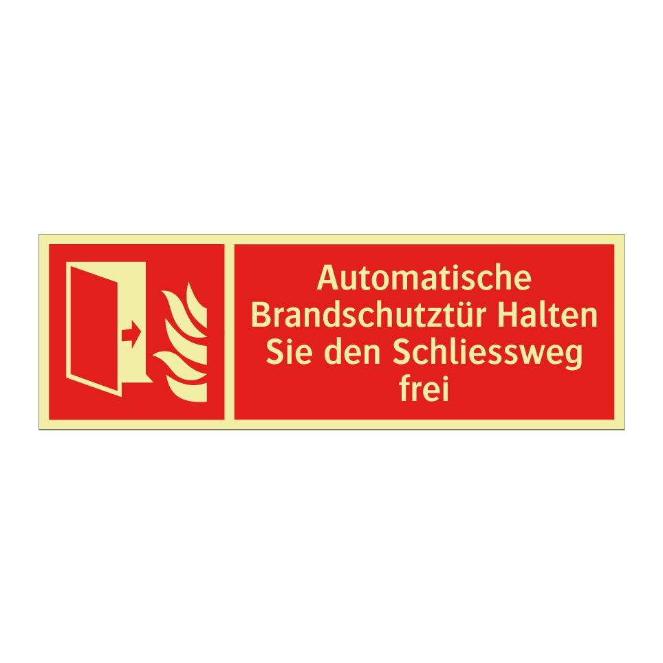 Automatische Brandschutztür Halten Sie den Schliessweg frei
