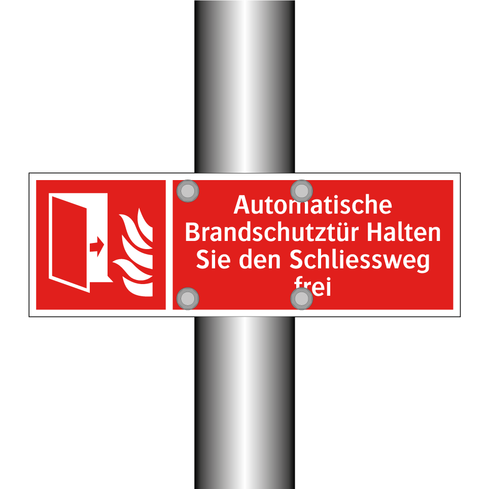Automatische Brandschutztür Halten Sie den Schliessweg frei