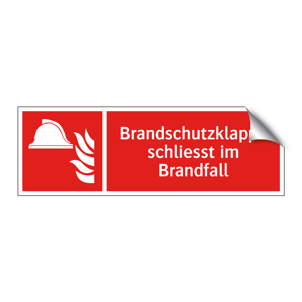 Brandschutzklappe schliesst im Brandfall