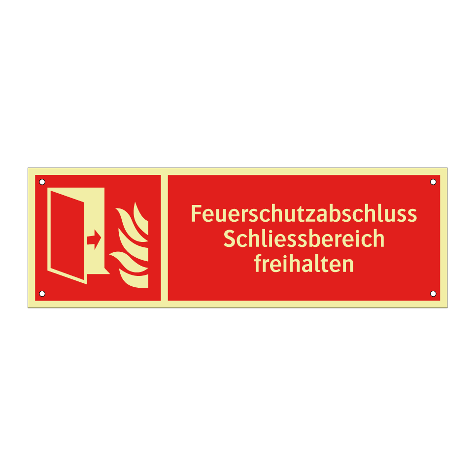 Feuerschutzabschluss Schliessbereich freihalten