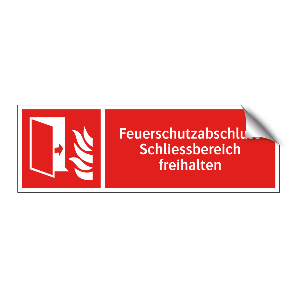 Feuerschutzabschluss Schliessbereich freihalten