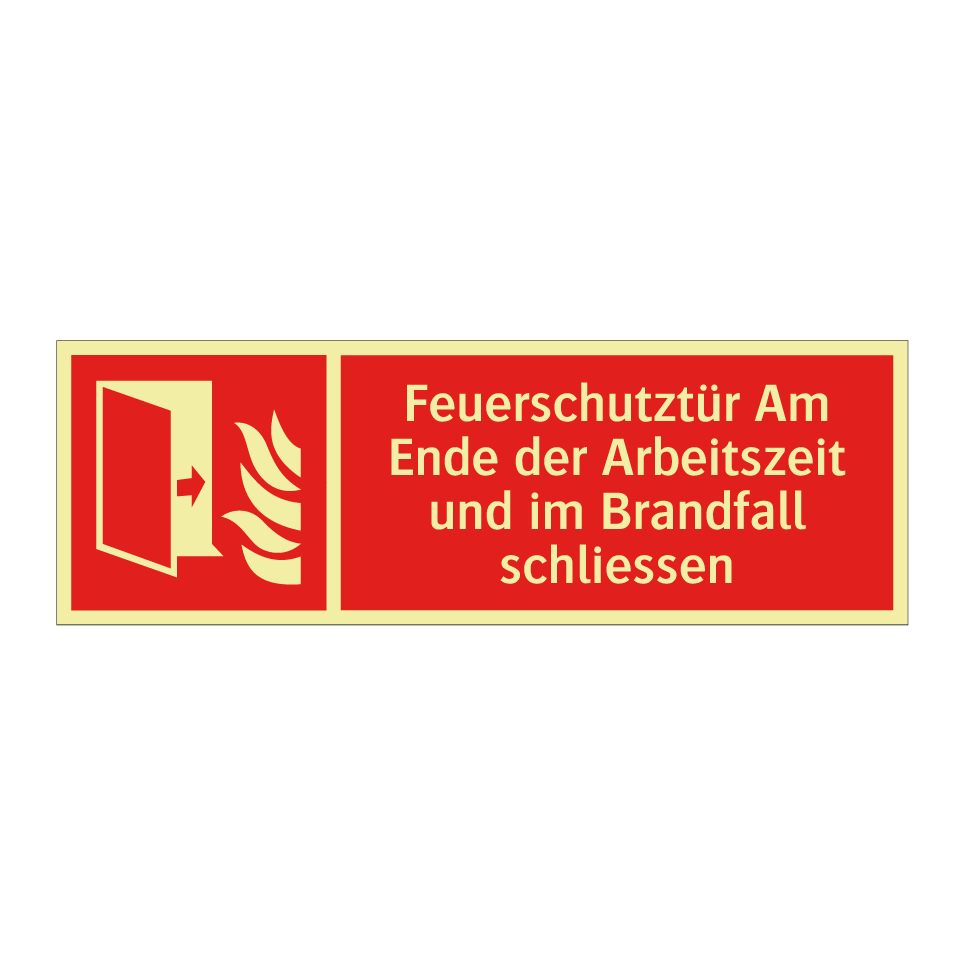 Feuerschutztür Am Ende der Arbeitszeit und im Brandfall schliessen